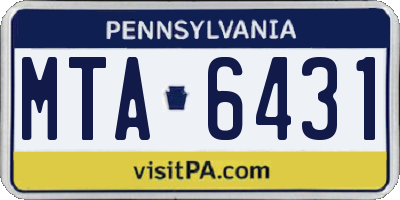 PA license plate MTA6431