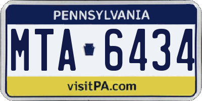 PA license plate MTA6434