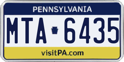 PA license plate MTA6435