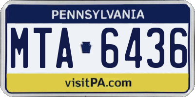 PA license plate MTA6436
