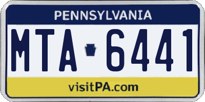PA license plate MTA6441