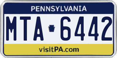 PA license plate MTA6442