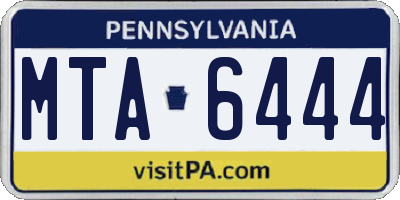 PA license plate MTA6444