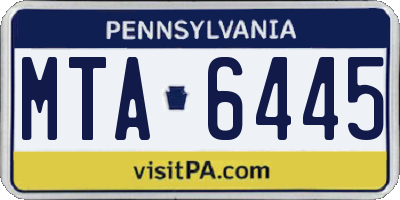 PA license plate MTA6445
