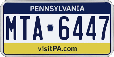 PA license plate MTA6447