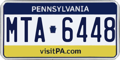 PA license plate MTA6448