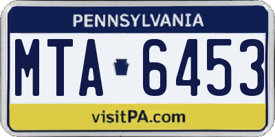 PA license plate MTA6453