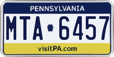 PA license plate MTA6457