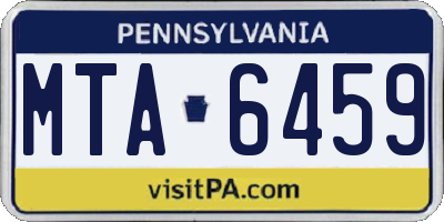 PA license plate MTA6459