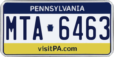 PA license plate MTA6463