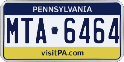 PA license plate MTA6464