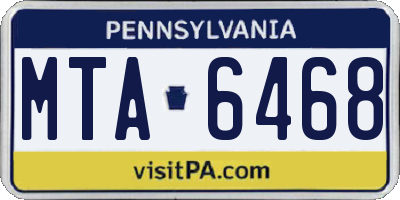 PA license plate MTA6468