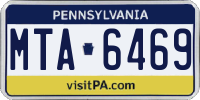 PA license plate MTA6469