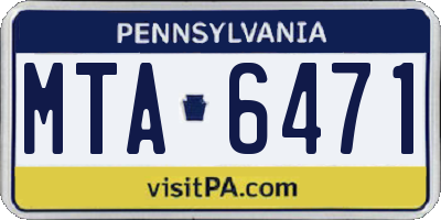 PA license plate MTA6471