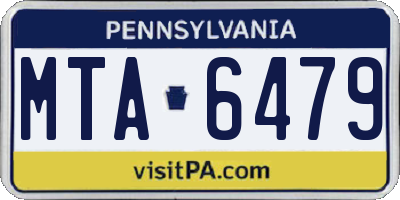 PA license plate MTA6479