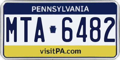 PA license plate MTA6482