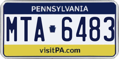 PA license plate MTA6483