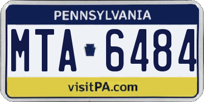 PA license plate MTA6484
