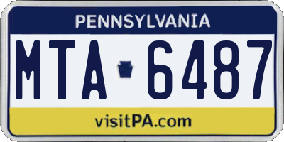 PA license plate MTA6487
