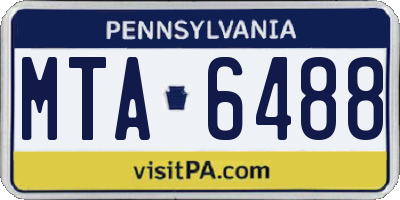 PA license plate MTA6488