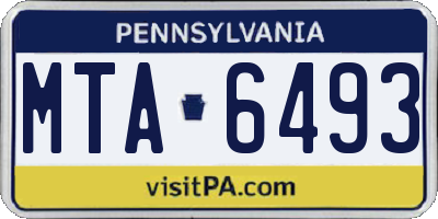 PA license plate MTA6493
