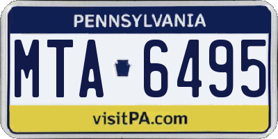 PA license plate MTA6495
