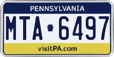 PA license plate MTA6497