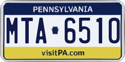PA license plate MTA6510