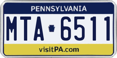 PA license plate MTA6511