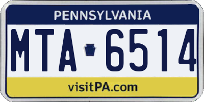 PA license plate MTA6514