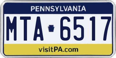 PA license plate MTA6517