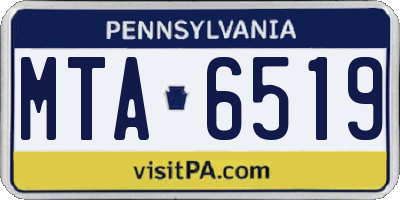 PA license plate MTA6519