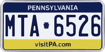 PA license plate MTA6526