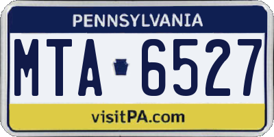PA license plate MTA6527