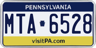 PA license plate MTA6528