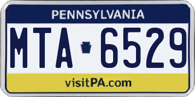 PA license plate MTA6529