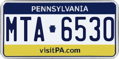 PA license plate MTA6530
