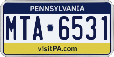 PA license plate MTA6531