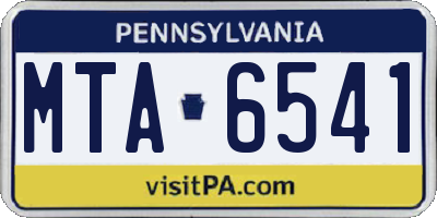 PA license plate MTA6541