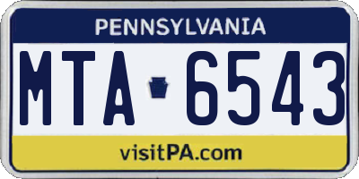 PA license plate MTA6543