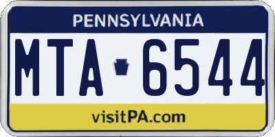 PA license plate MTA6544
