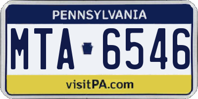 PA license plate MTA6546