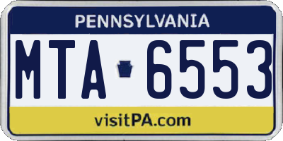 PA license plate MTA6553