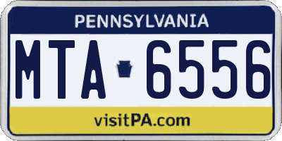 PA license plate MTA6556