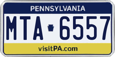 PA license plate MTA6557