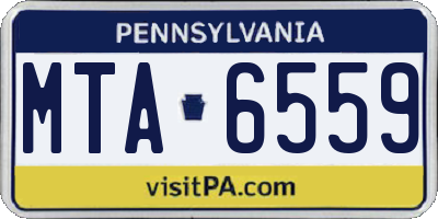 PA license plate MTA6559