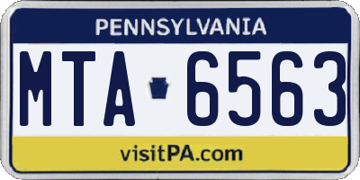 PA license plate MTA6563