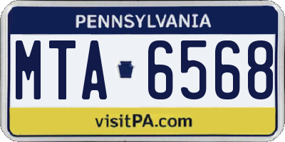 PA license plate MTA6568