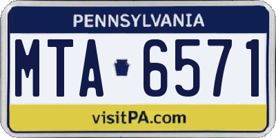 PA license plate MTA6571