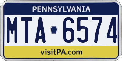 PA license plate MTA6574